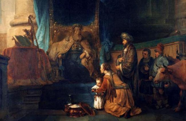 Ana presenta a su hijo Samuel al sacerdote Elí, Gerbrand van den Eeckhout (1621–1674)